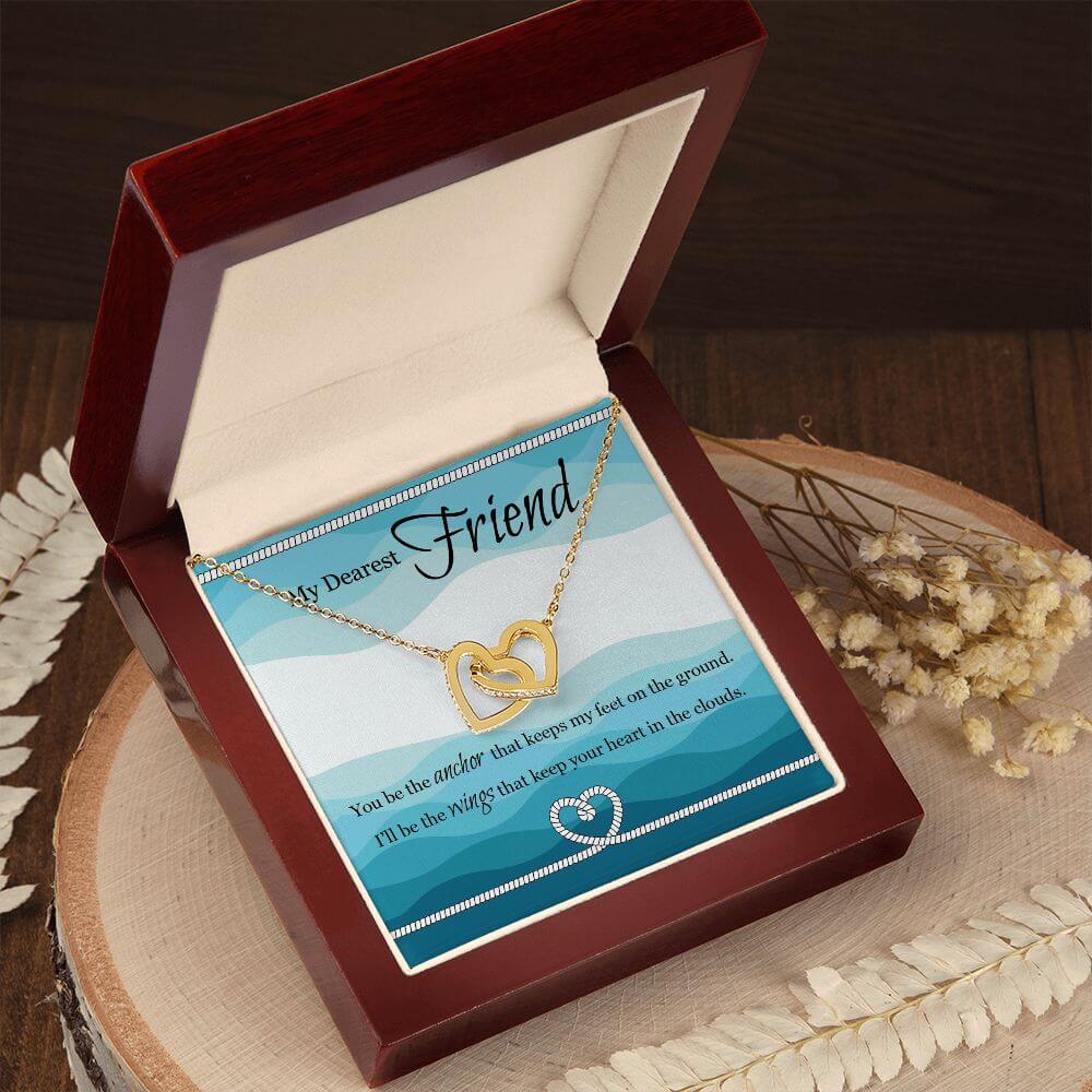 My Dearest Friend Interlocking Hearts necklace - A Symbol of Eternal Friendship - The Sparkle Place