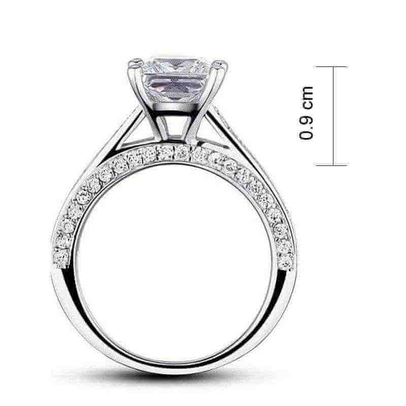 Princess Cut 1.5ct Diamond Solid 925 Silver Ring - The Sparkle Place