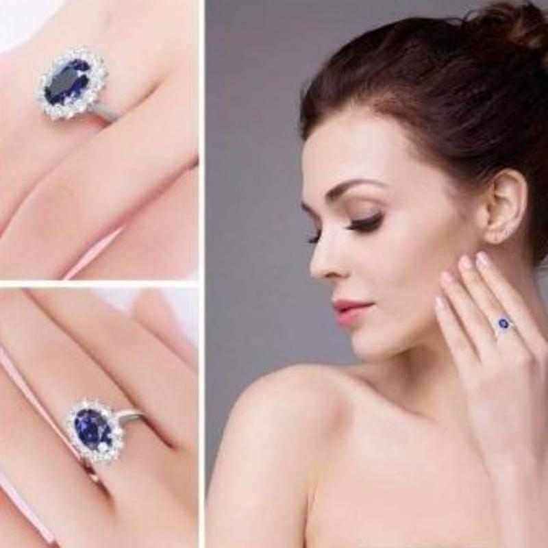 Princess Diana and Kate Sapphire Ring - The Sparkle Place