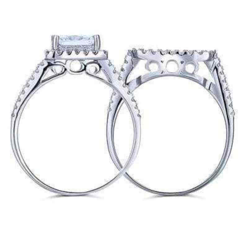 Princess Solid 925 Sterling Silver Ring Set - The Sparkle Place