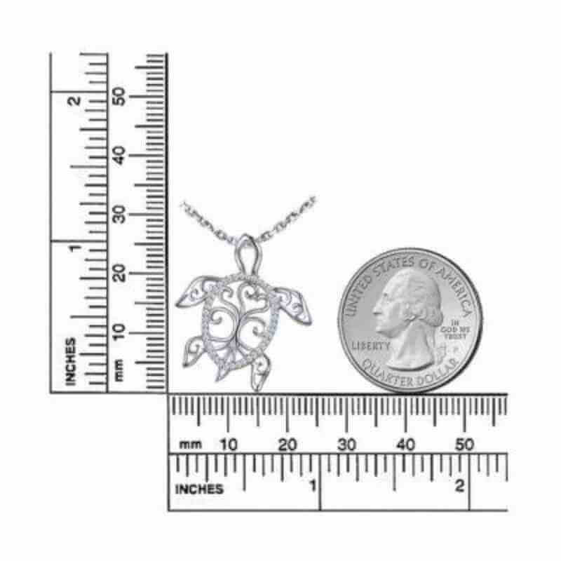 Sea Turtle Tree of Life 925 Sterling Silver Pendant Necklace - The Sparkle Place