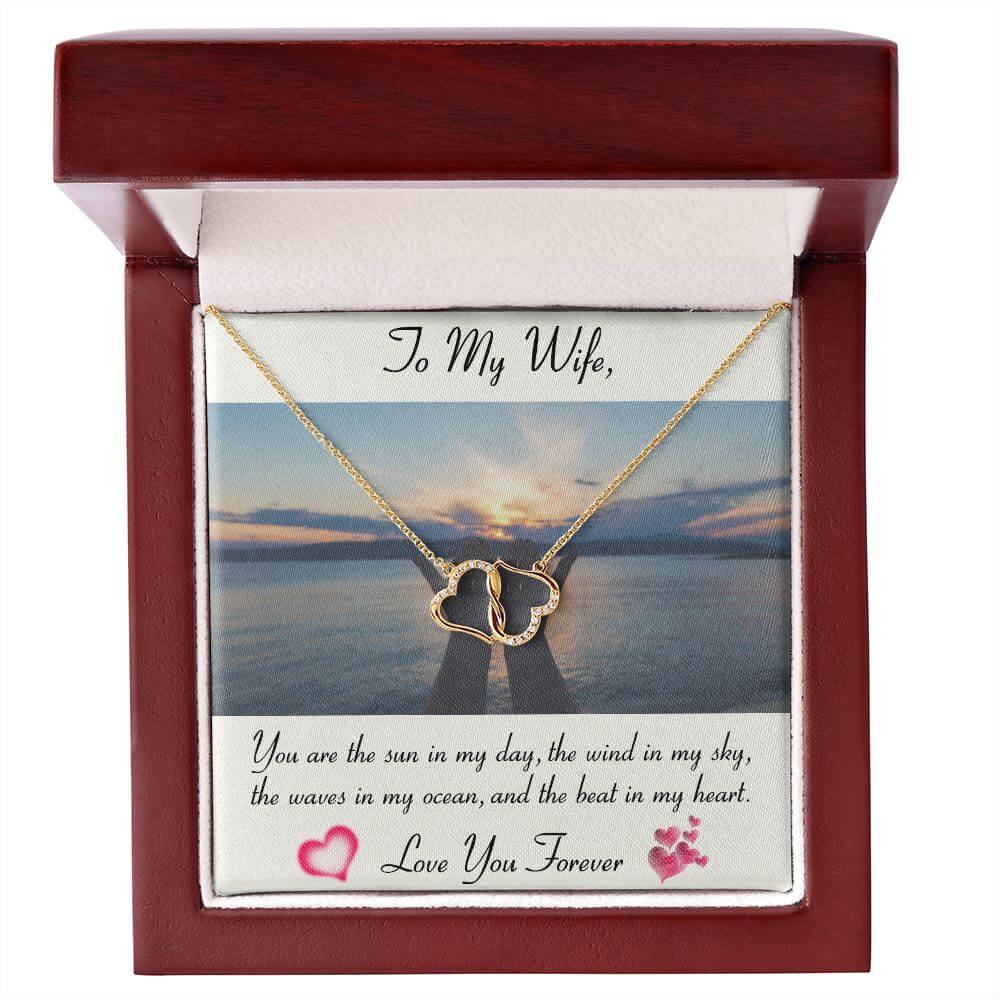 To My Wife, Infinitely Solid 10K Yellow Gold Hearts - a symbol of everlasting Love - The Sparkle Place