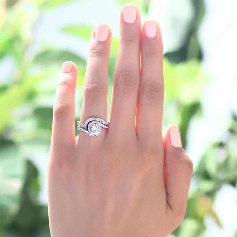 Twisty Solid 925 Sterling Silver 2-in-1 Ring Set - The Sparkle Place