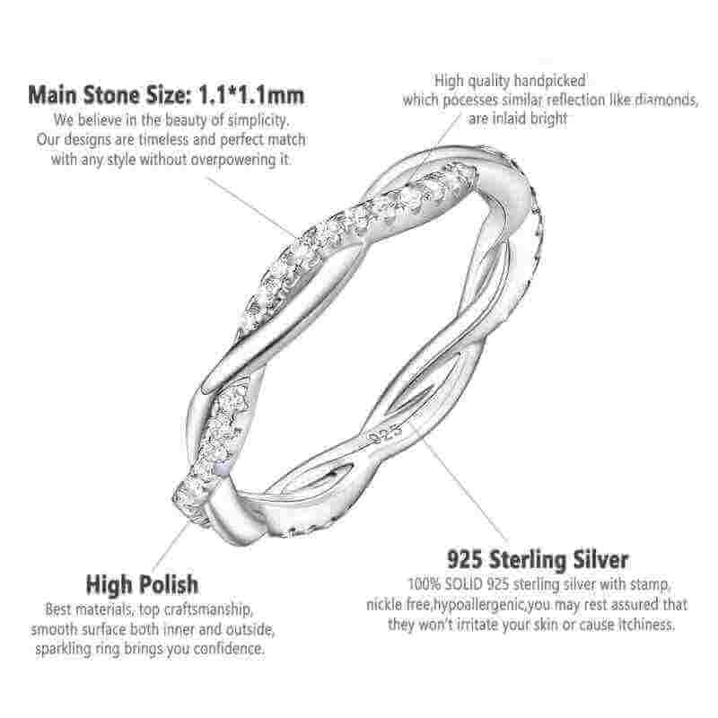 Twisty Wave Band Ring Solid 925 Sterling Silver - The Sparkle Place