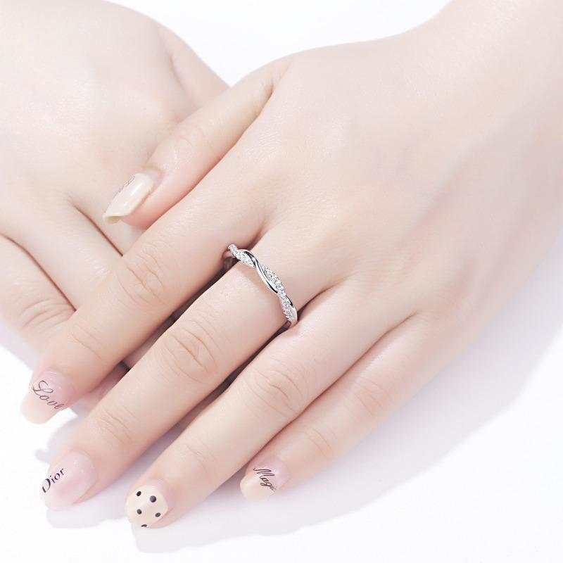 Twisty Wave Band Ring Solid 925 Sterling Silver - The Sparkle Place