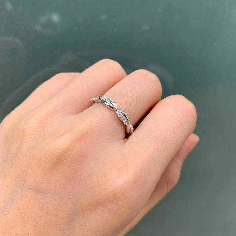 Twisty Wave Band Ring Solid 925 Sterling Silver - The Sparkle Place