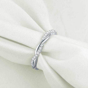 Twisty Wave Band Ring Solid 925 Sterling Silver - The Sparkle Place
