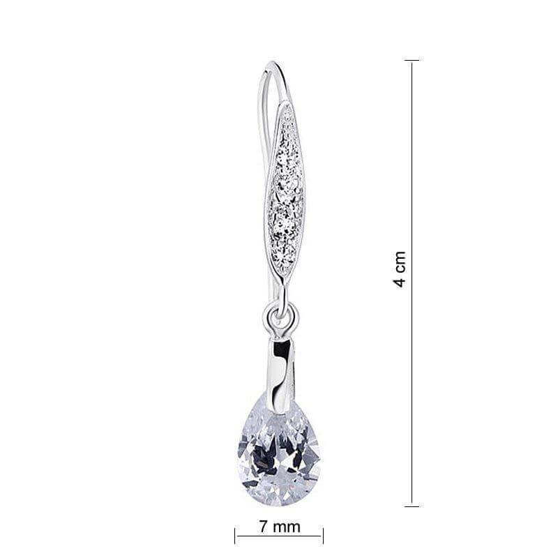 Water Drop Dangle Earrings Solid 925 Sterling Silver - The Sparkle Place