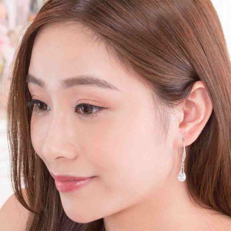 Water Drop Dangle Earrings Solid 925 Sterling Silver - The Sparkle Place