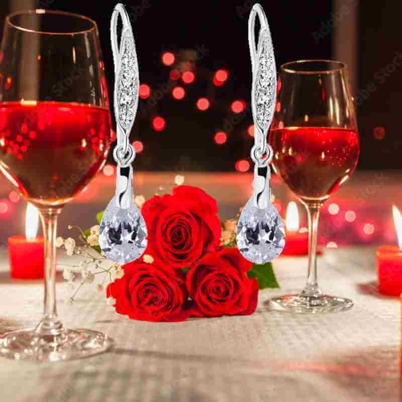 Water Drop Dangle Earrings Solid 925 Sterling Silver - The Sparkle Place