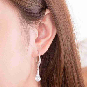 Water Drop Dangle Earrings Solid 925 Sterling Silver - The Sparkle Place