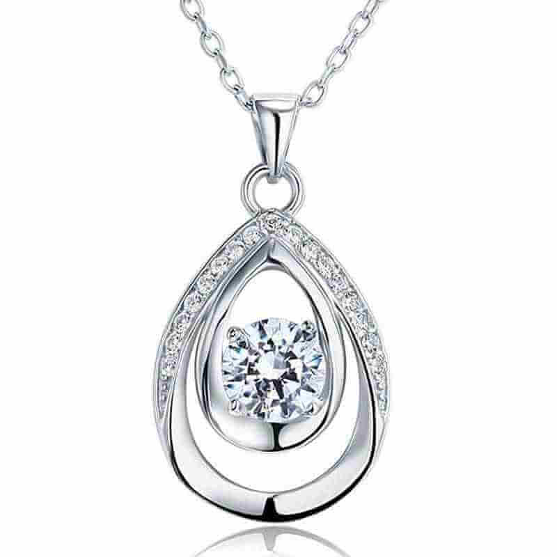 Water Drop Solid 925 Sterling Silver Bridesmaid Necklace - The Sparkle Place