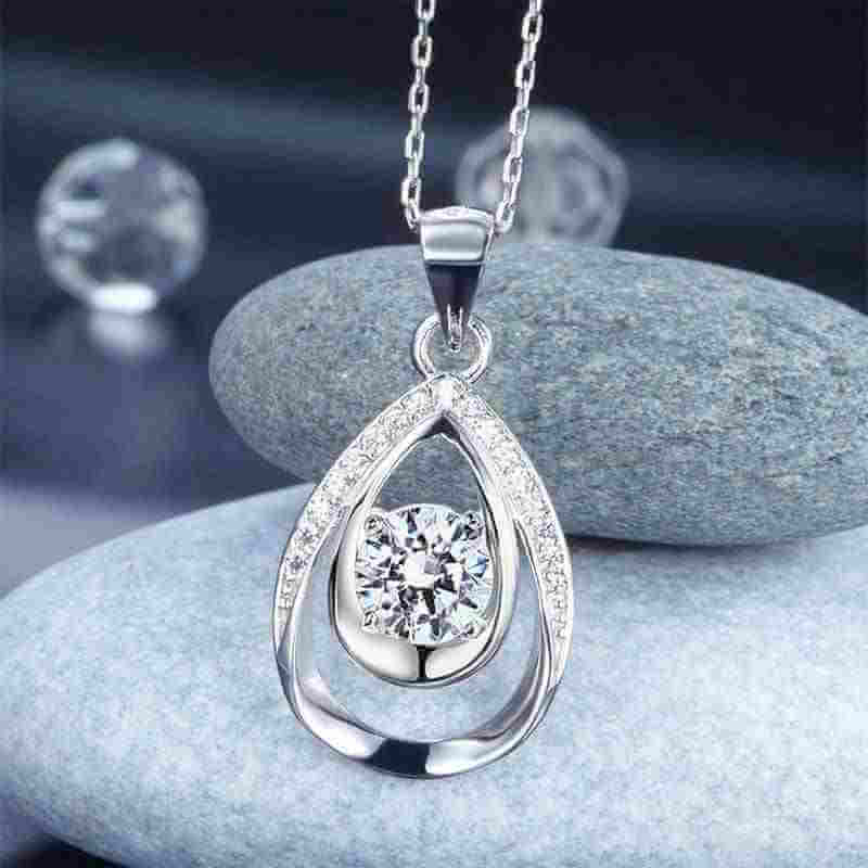 Water Drop Solid 925 Sterling Silver Bridesmaid Necklace - The Sparkle Place