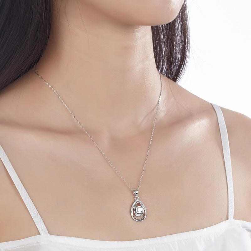 Water Drop Solid 925 Sterling Silver Bridesmaid Necklace - The Sparkle Place